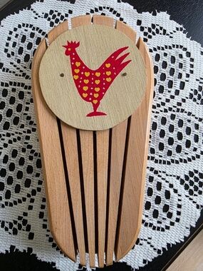 Vintage MCM Wood Knife Block